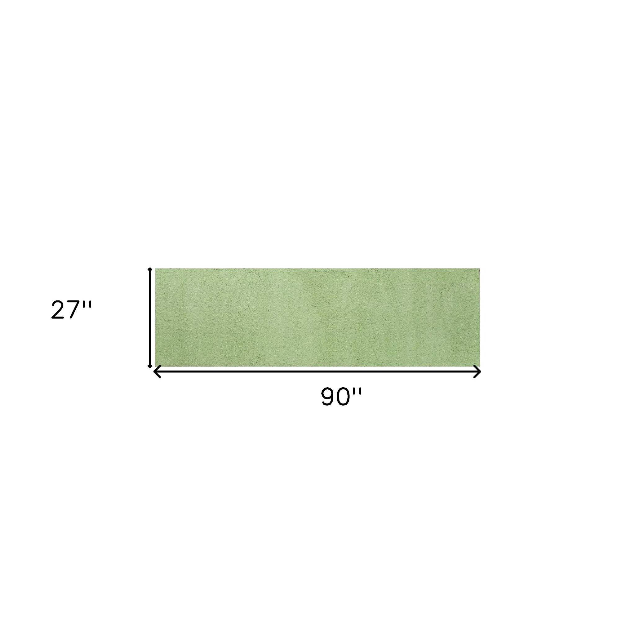 2' X 7' Spearmint Green Plain Runner Rug - Image 3