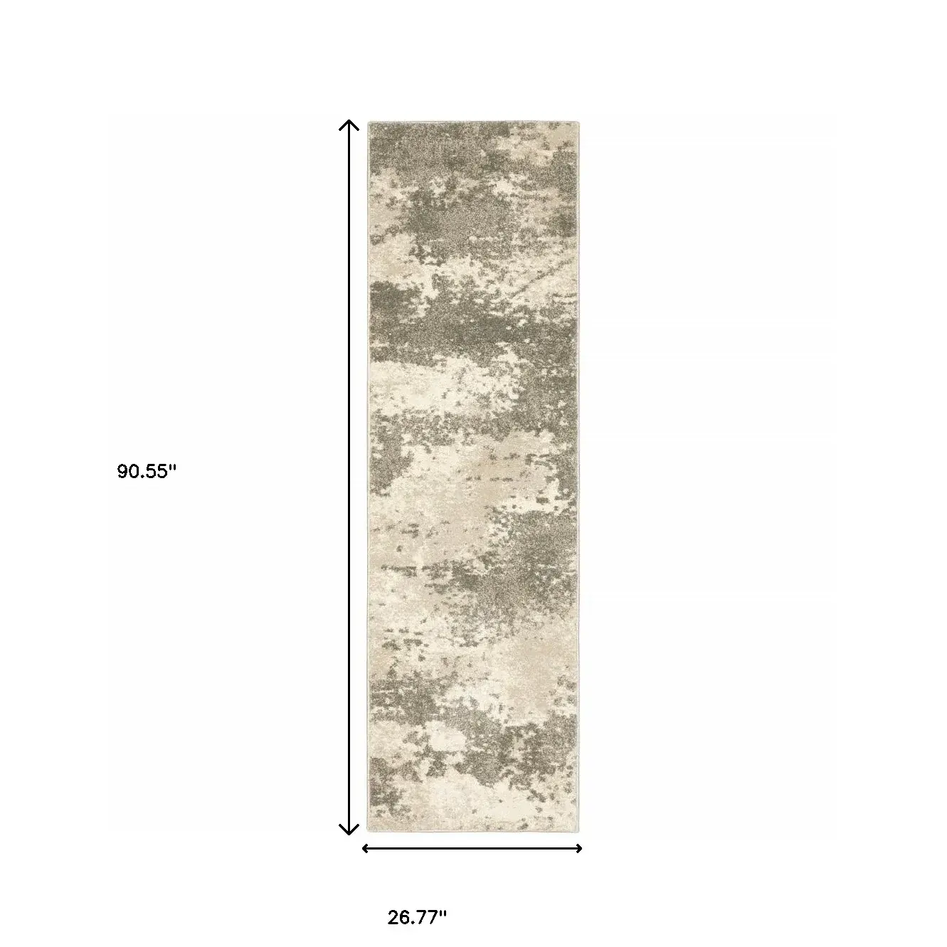 2' X 8' Beige And Grey Abstract Power Loom Stain Resistant Runner Rug - Image 6
