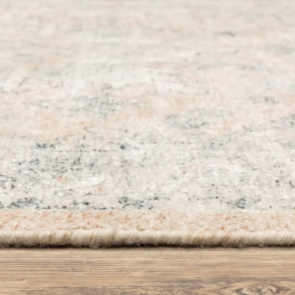 2' X 8' Beige And Grey Oriental Hand Loomed Stain Resistant Runner Rug With Fringe - Image 8