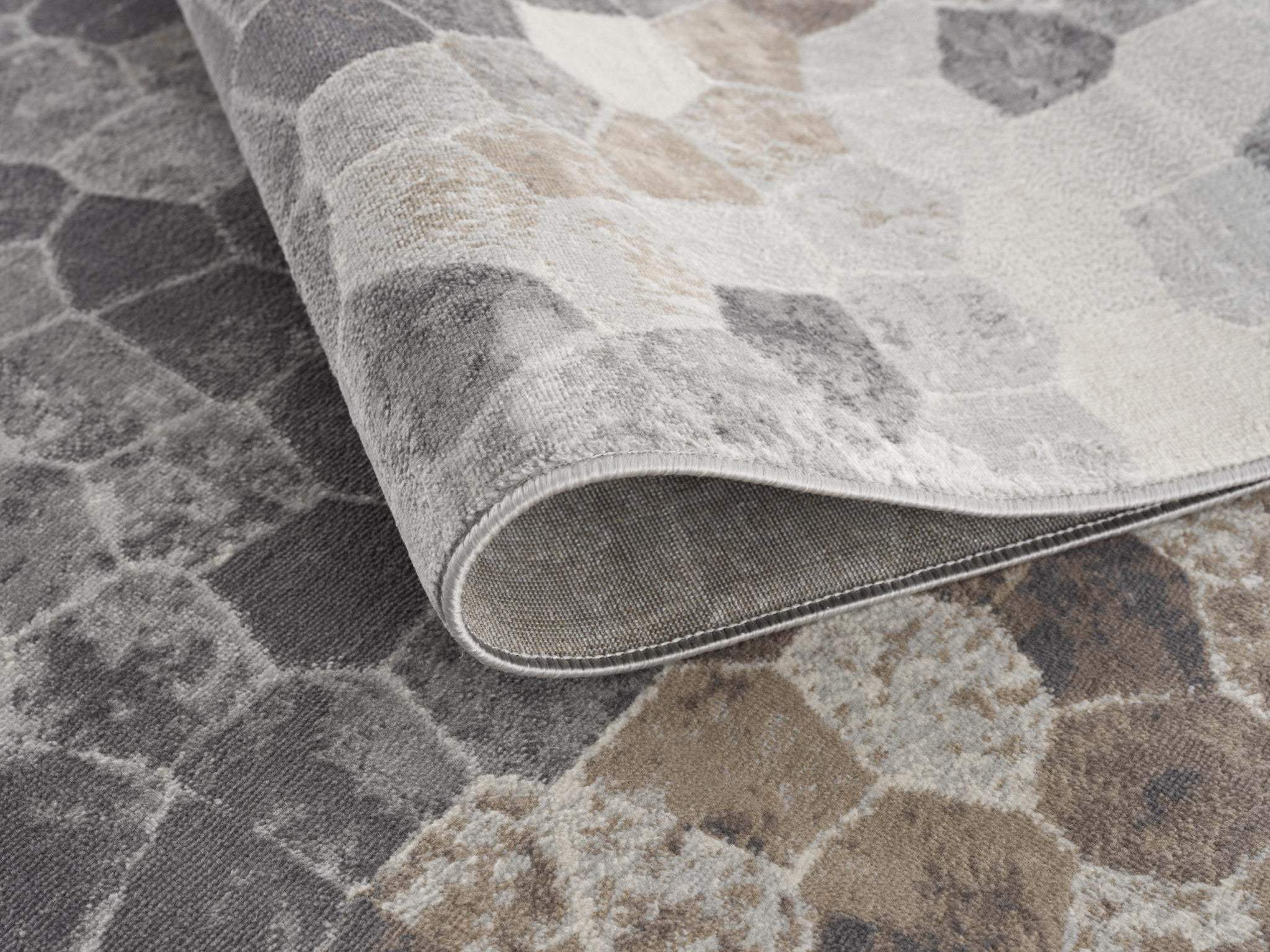 2' X 8' Beige Cobblestone Pattern Runner Rug - Image 6