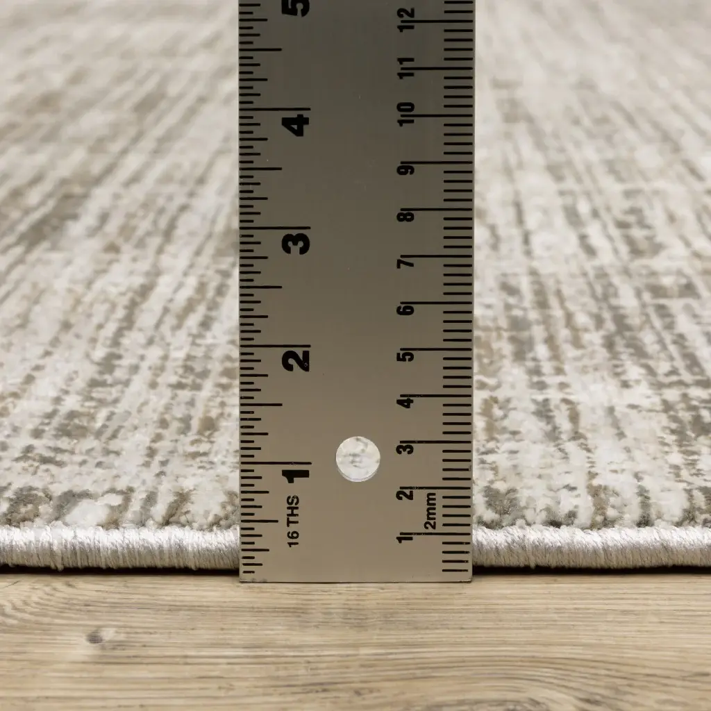 2' X 8' Beige Grey Ivory Tan And Brown Abstract Power Loom Stain Resistant Runner Rug - Image 7