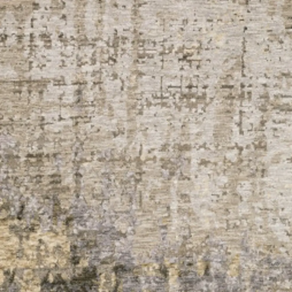 2' X 8' Beige Grey Ivory Tan And Brown Abstract Power Loom Stain Resistant Runner Rug - Image 3