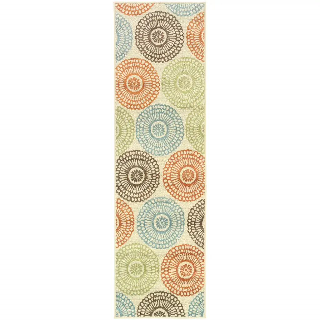 2' X 8' Beige Indoor Outdoor Area Rug - Image 3