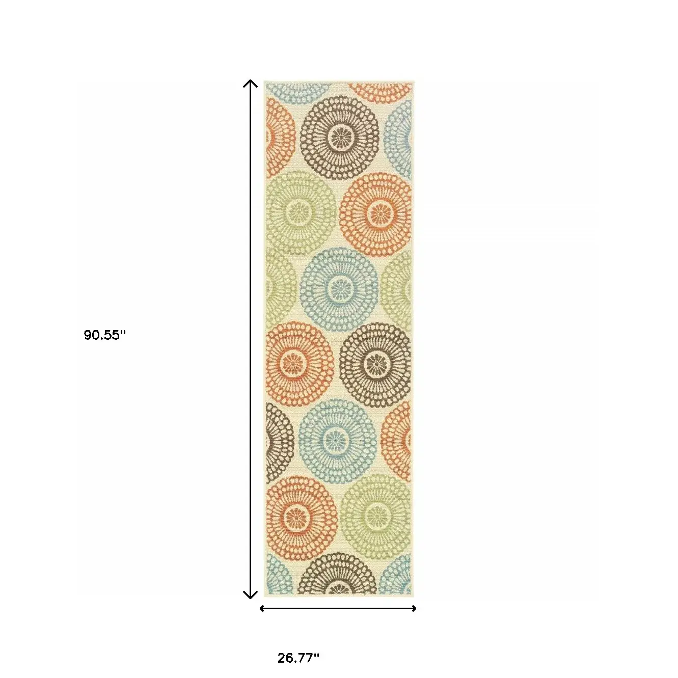 2' X 8' Beige Indoor Outdoor Area Rug - Image 4