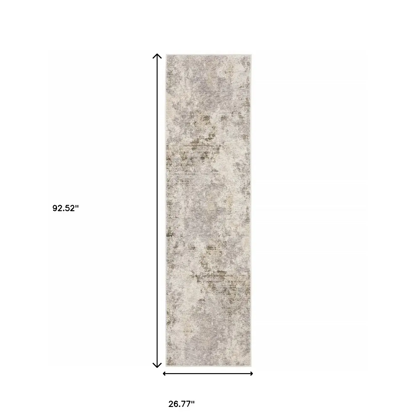 2' X 8' Beige Ivory Tan Grey And Brown Abstract Power Loom Stain Resistant Runner Rug - Image 8
