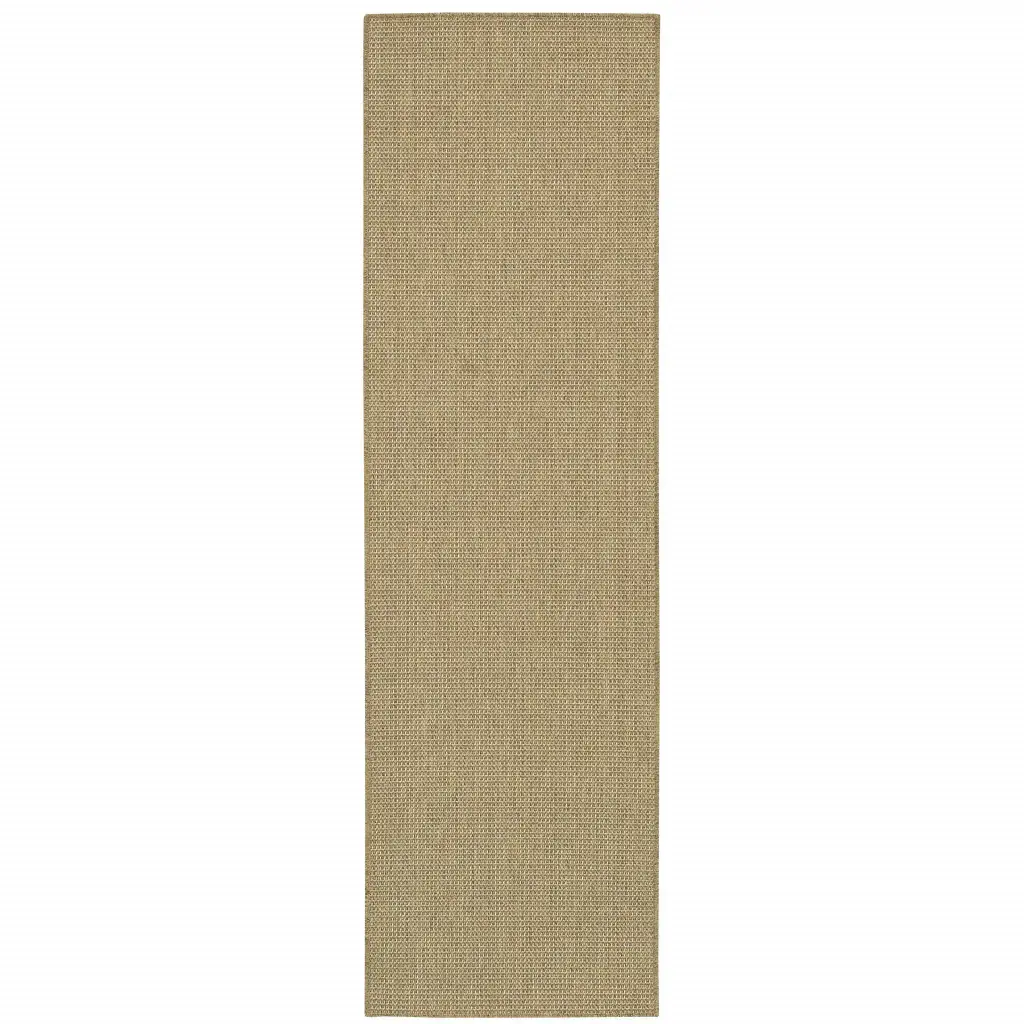 2' X 8' Beige Stain Resistant Indoor Outdoor Area Rug
