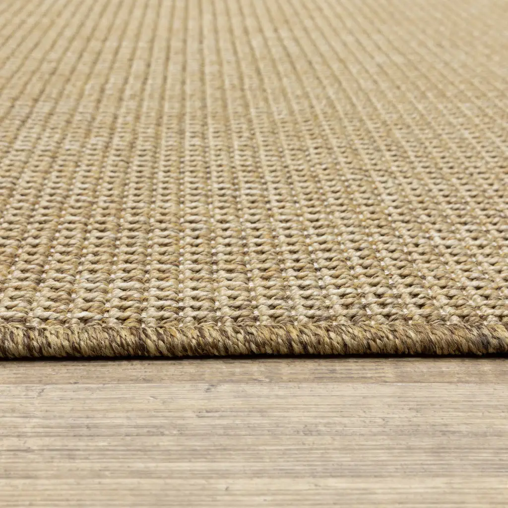 2' X 8' Beige Stain Resistant Indoor Outdoor Area Rug - Image 3
