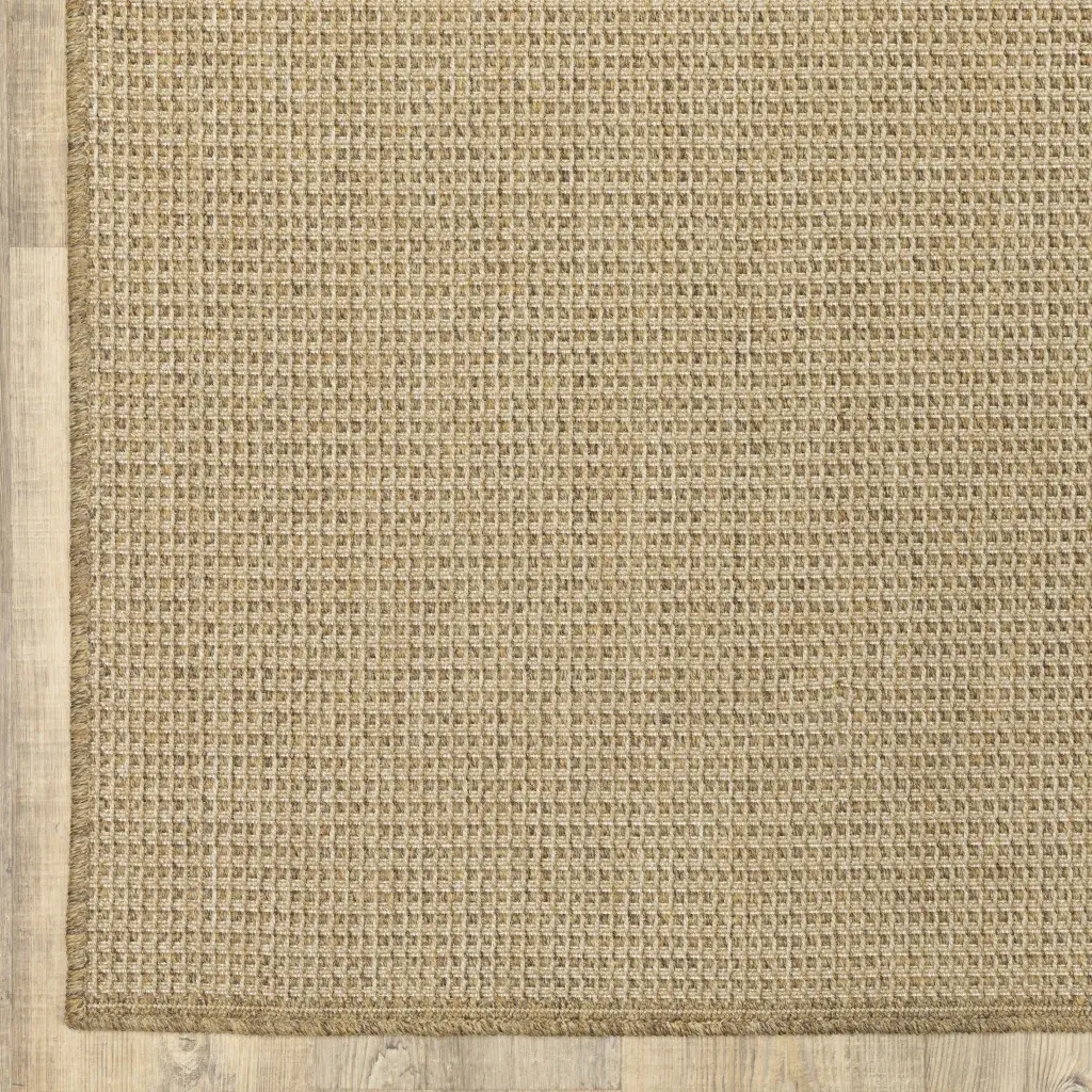 2' X 8' Beige Stain Resistant Indoor Outdoor Area Rug - Image 4