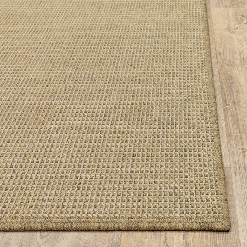 2' X 8' Beige Stain Resistant Indoor Outdoor Area Rug - Image 5