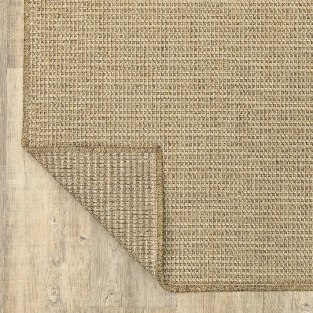 2' X 8' Beige Stain Resistant Indoor Outdoor Area Rug - Image 8
