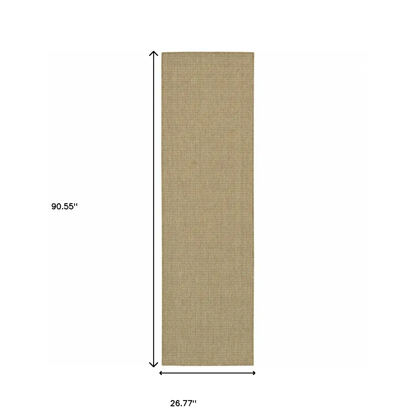 2' X 8' Beige Stain Resistant Indoor Outdoor Area Rug - Image 9
