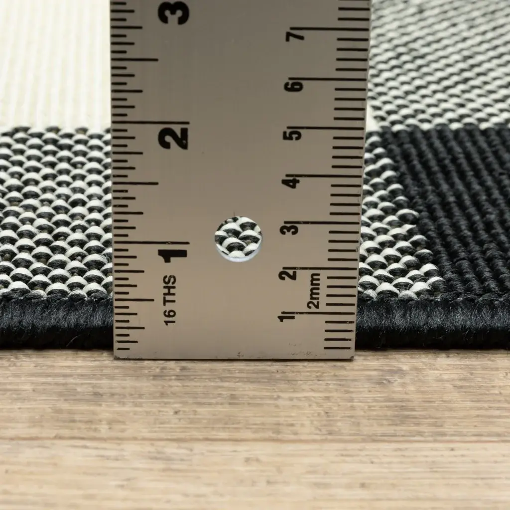 2' X 8' Black and Ivory Indoor Outdoor Area Rug - Image 8