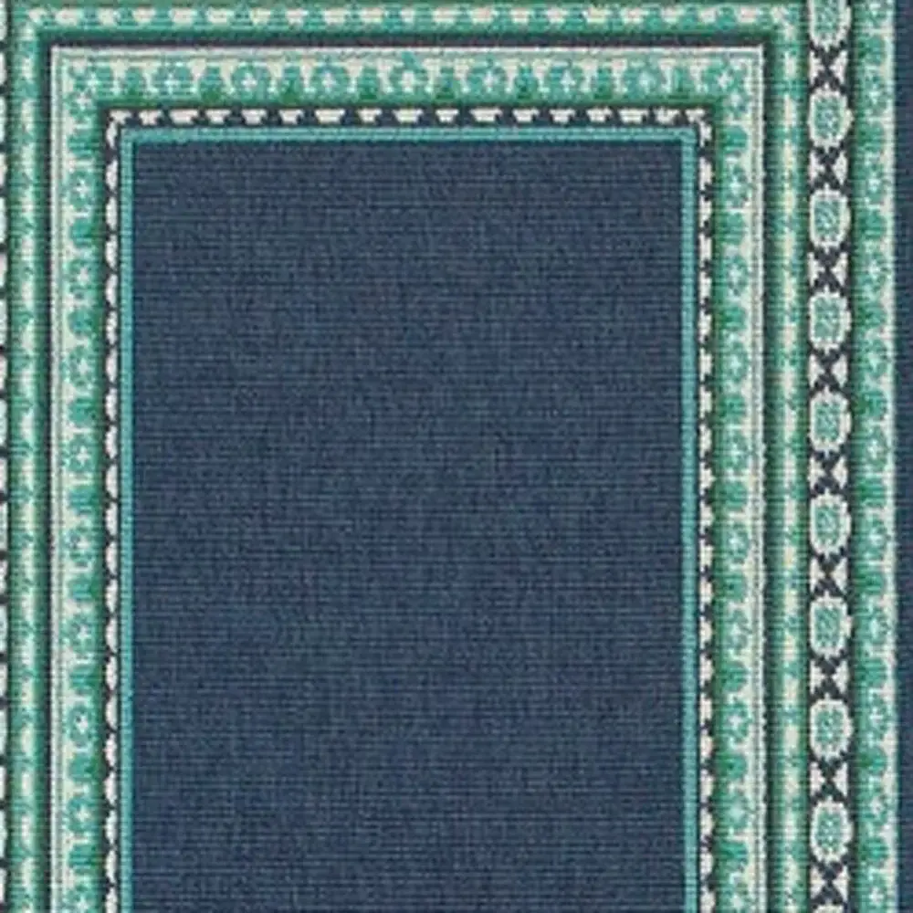 2' X 8' Blue and Green Indoor Outdoor Area Rug - Image 5
