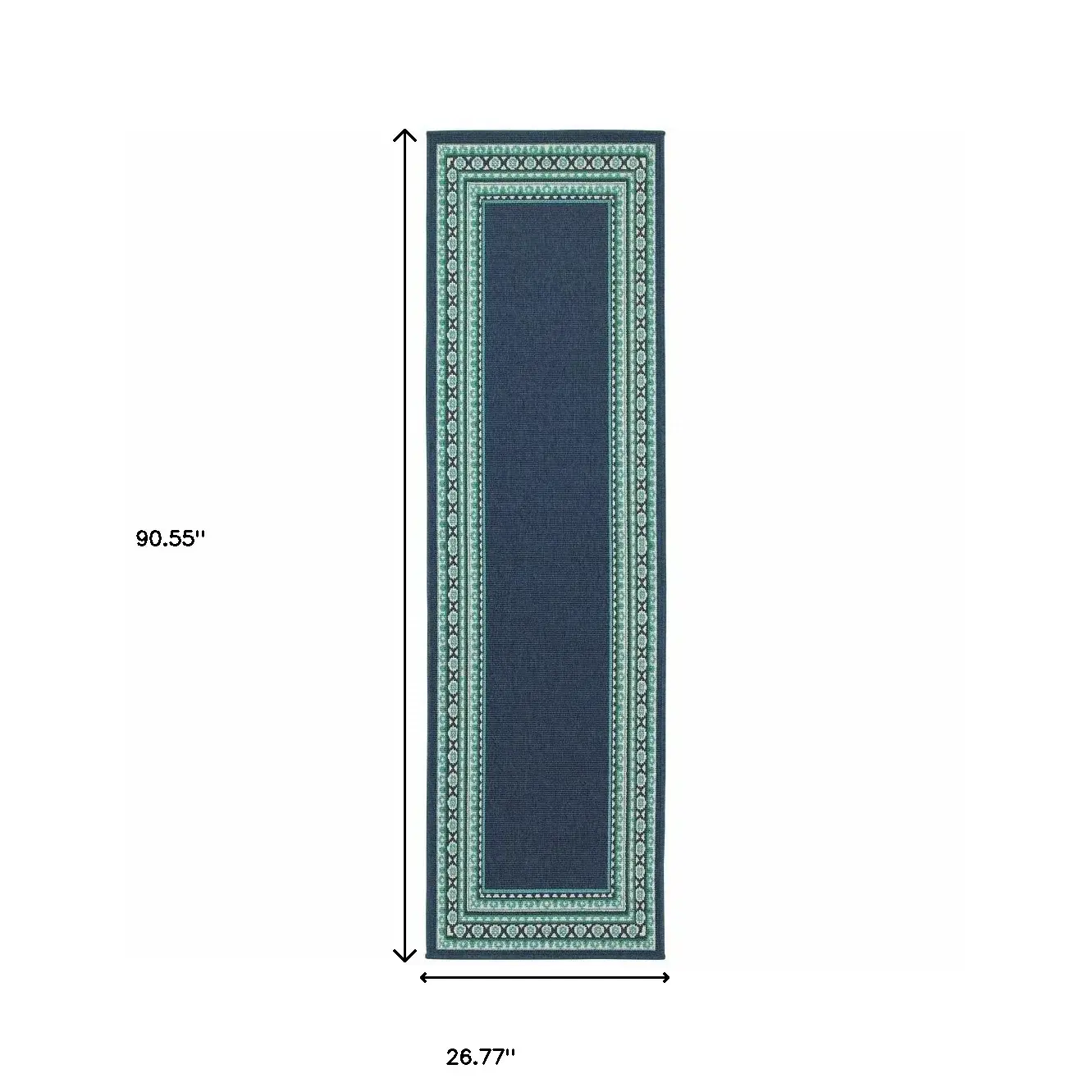 2' X 8' Blue and Green Indoor Outdoor Area Rug - Image 7