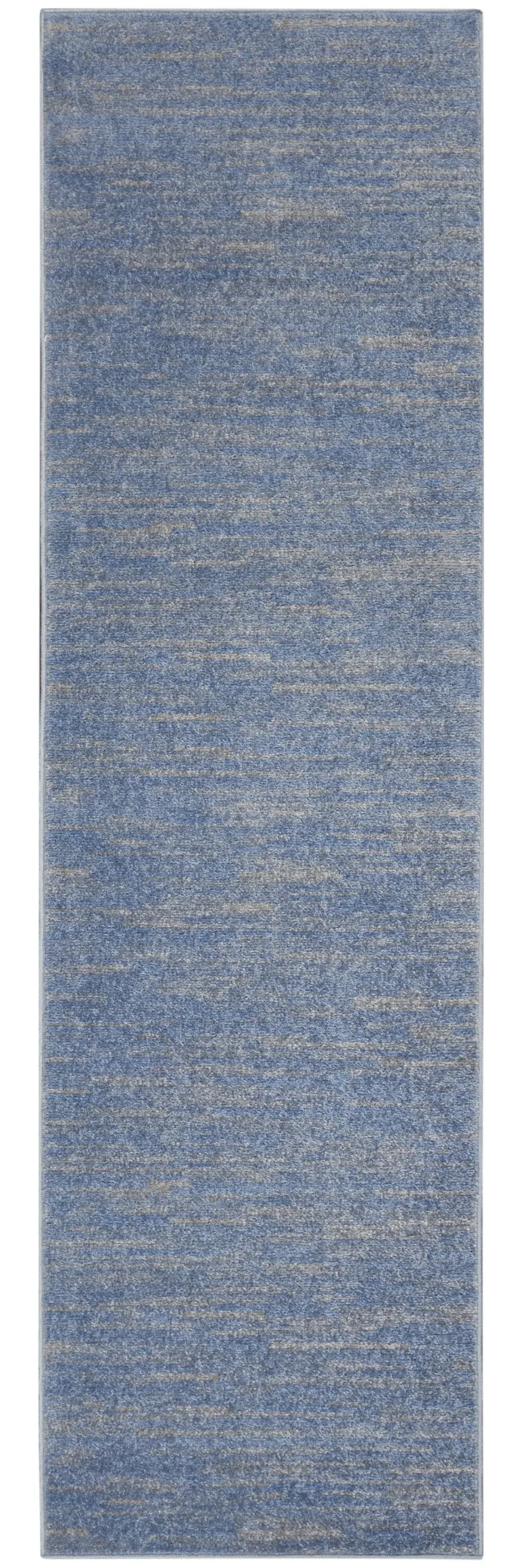 2' X 8' Blue And Grey Striped Non Skid Indoor Outdoor Runner Rug - Image 2