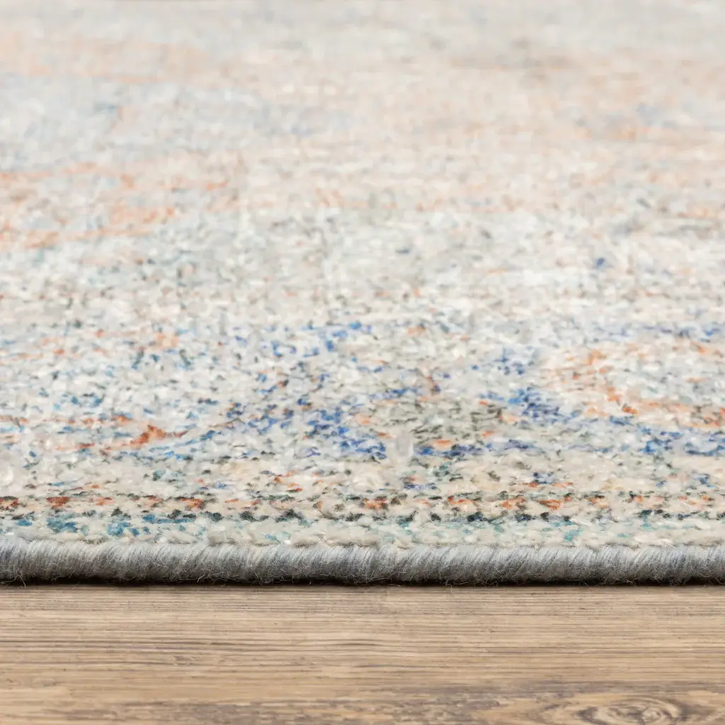 2' X 8' Blue And Red Oriental Hand Loomed Stain Resistant Runner Rug With Fringe - Image 7