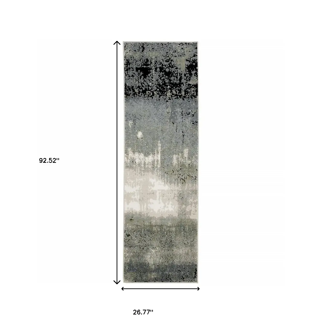 2' X 8' Blue Green Grey And Beige Abstract Power Loom Stain Resistant Runner Rug - Image 8