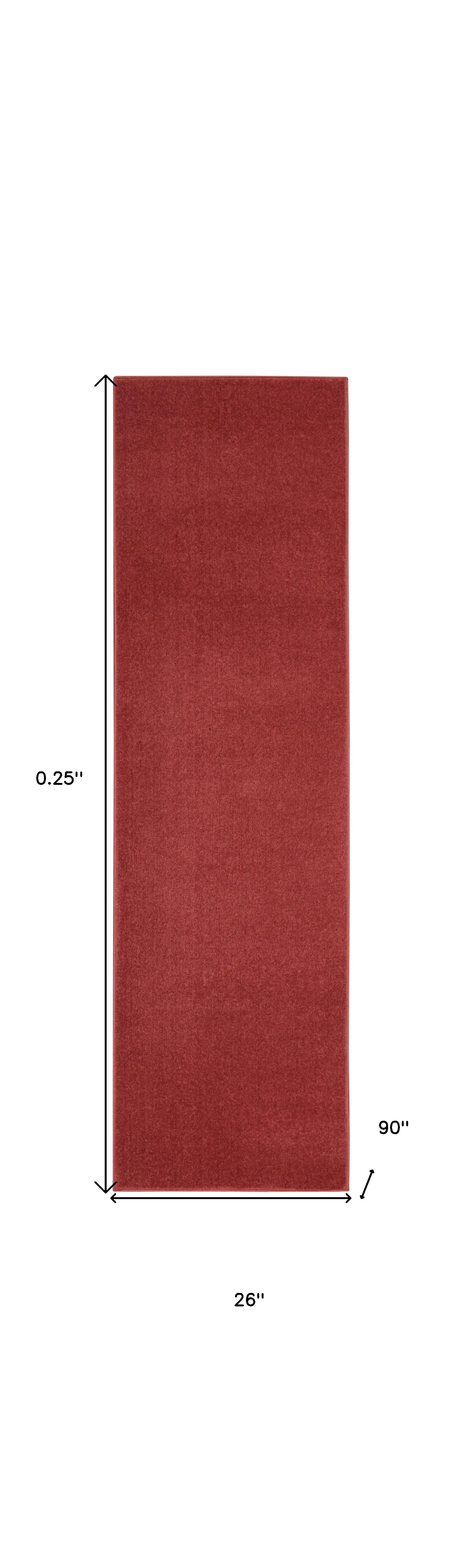 2' X 8' Brick Red Non Skid Indoor Outdoor Runner Rug - Image 9