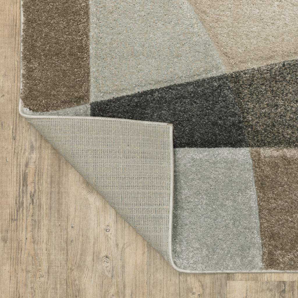 2' X 8' Brown And Ivory Geometric Power Loom Runner Rug - Image 4