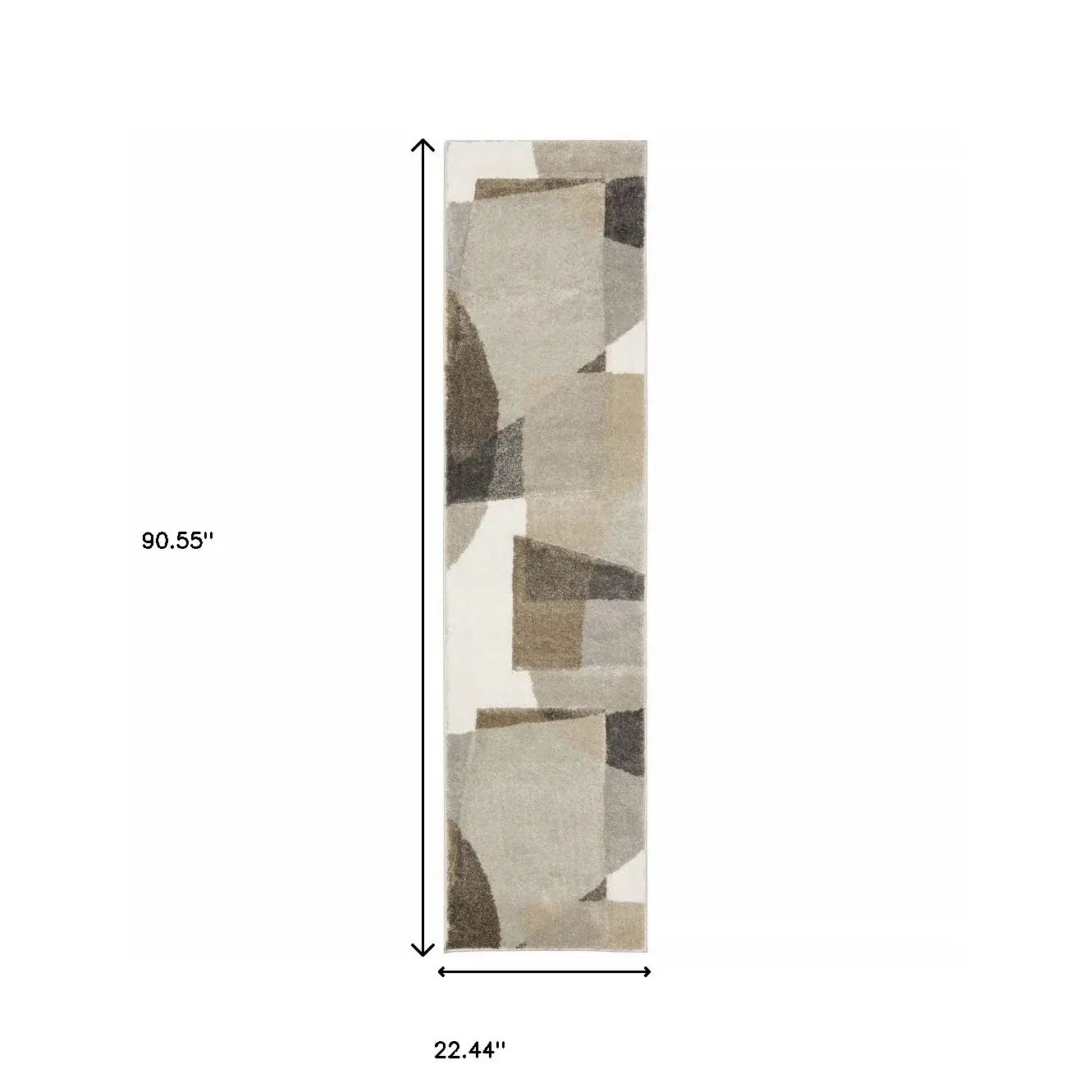 2' X 8' Brown And Ivory Geometric Power Loom Runner Rug - Image 7