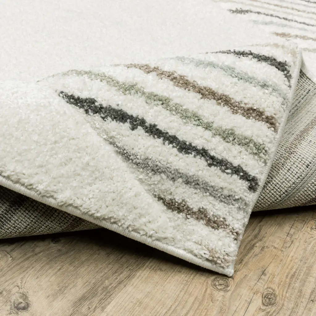 2' X 8' Brown And Ivory Geometric Power Loom Runner Rug - Image 6