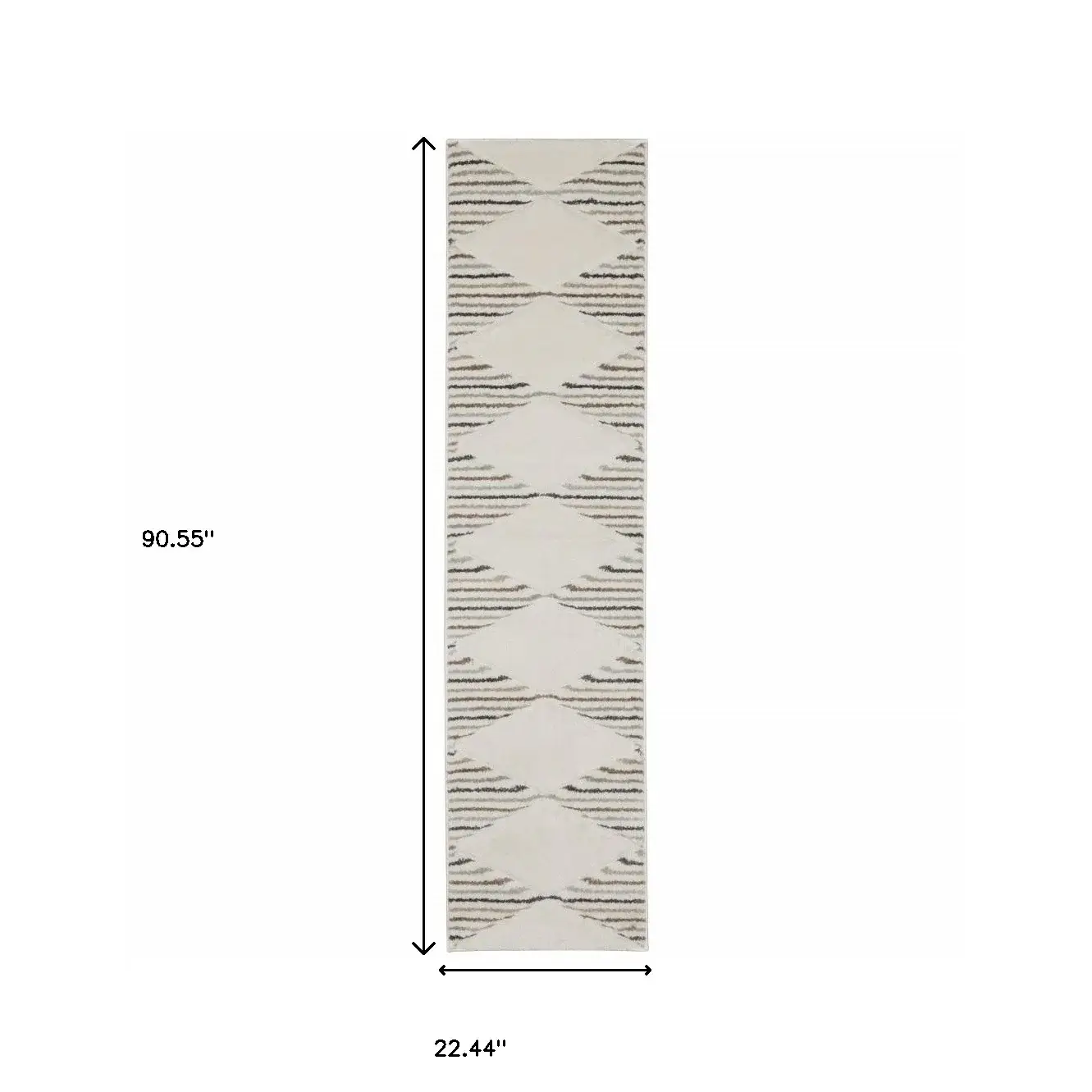 2' X 8' Brown And Ivory Geometric Power Loom Runner Rug - Image 7