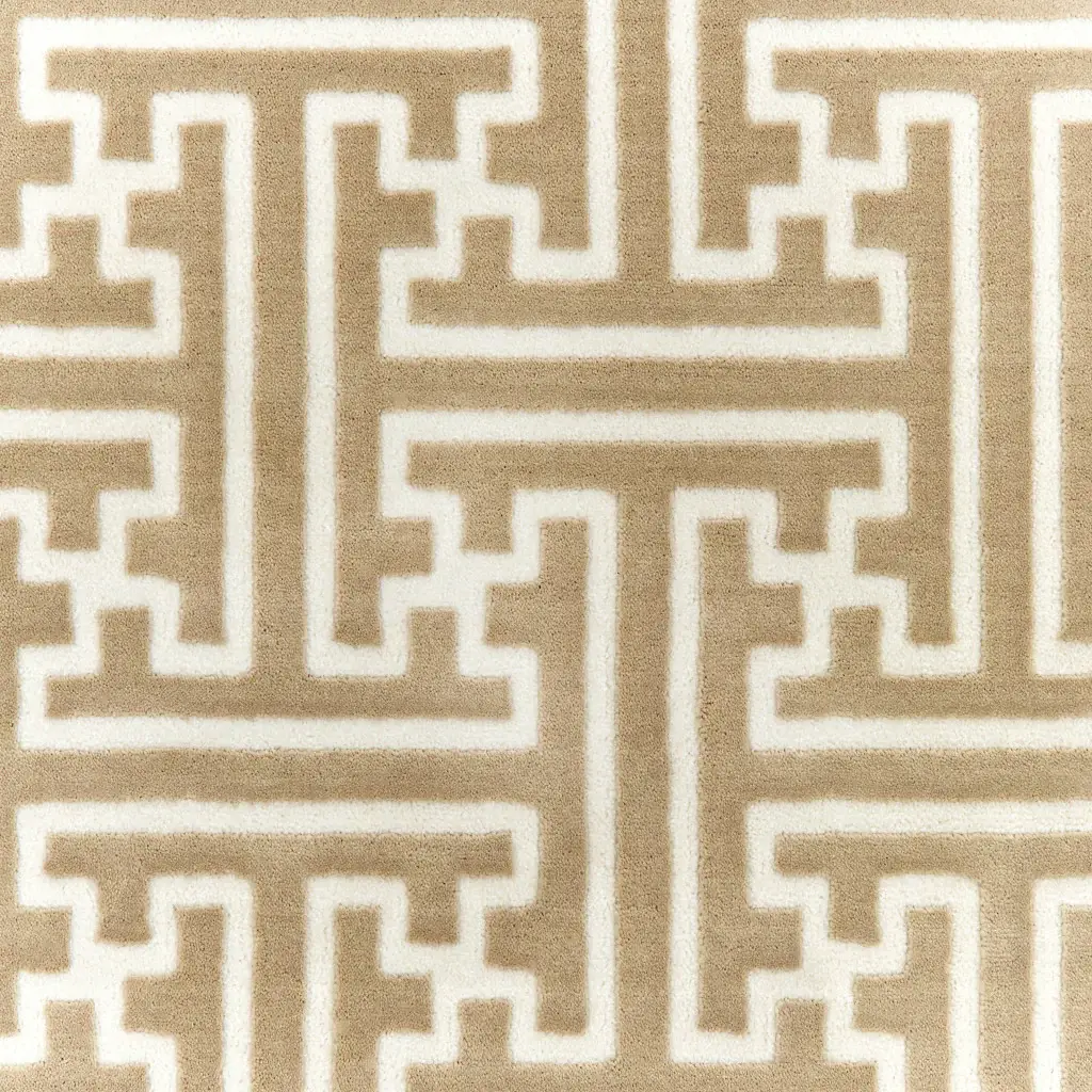 2' X 8' Gold And Ivory Geometric Power Loom Stain Resistant Runner Rug - Image 5