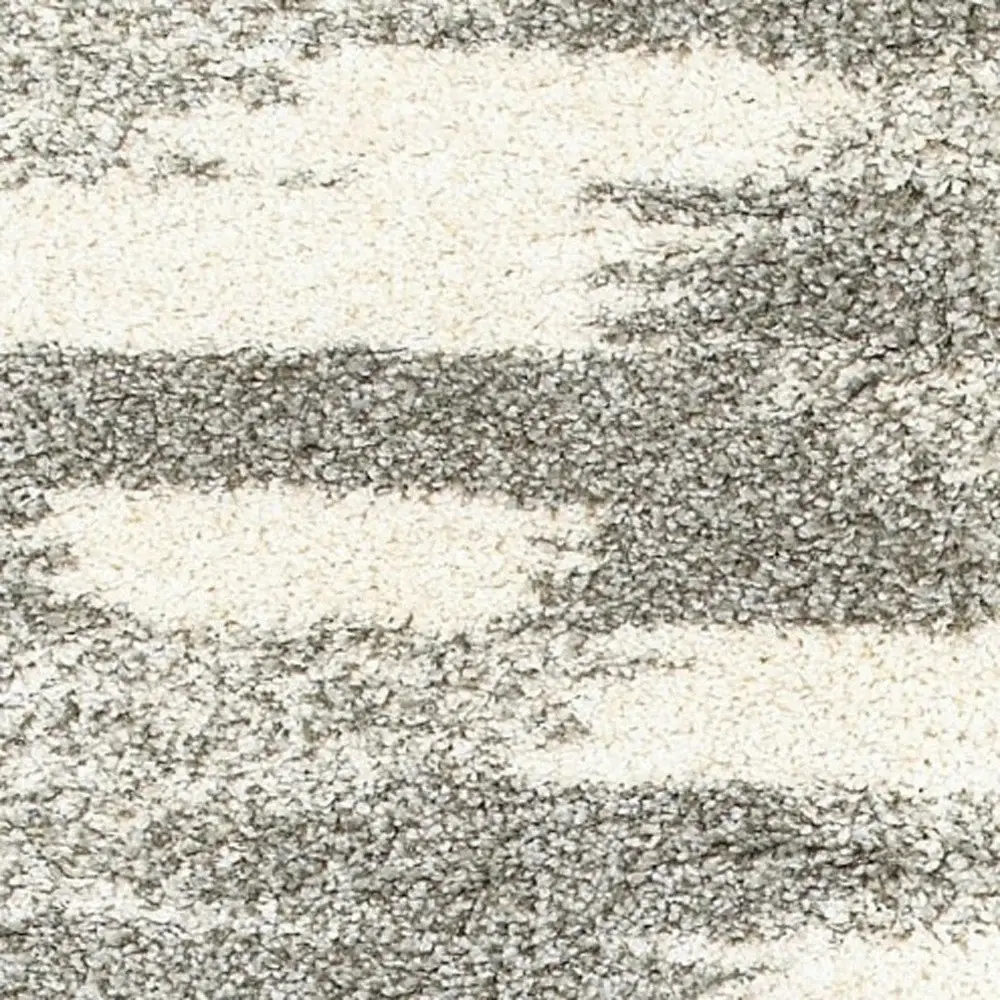 2' X 8' Gray And Ivory Geometric Pattern Runner Rug - Image 2