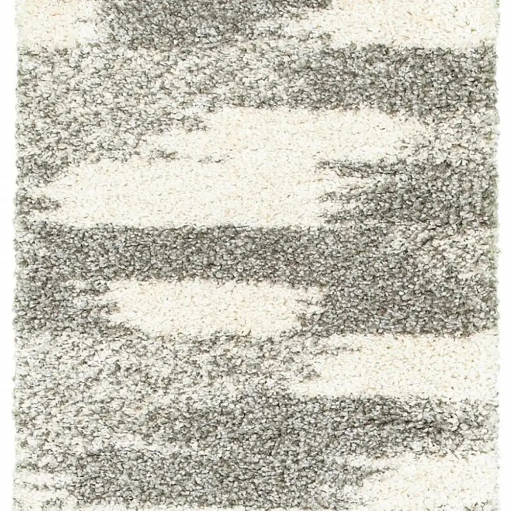 2' X 8' Gray And Ivory Geometric Pattern Runner Rug - Image 3