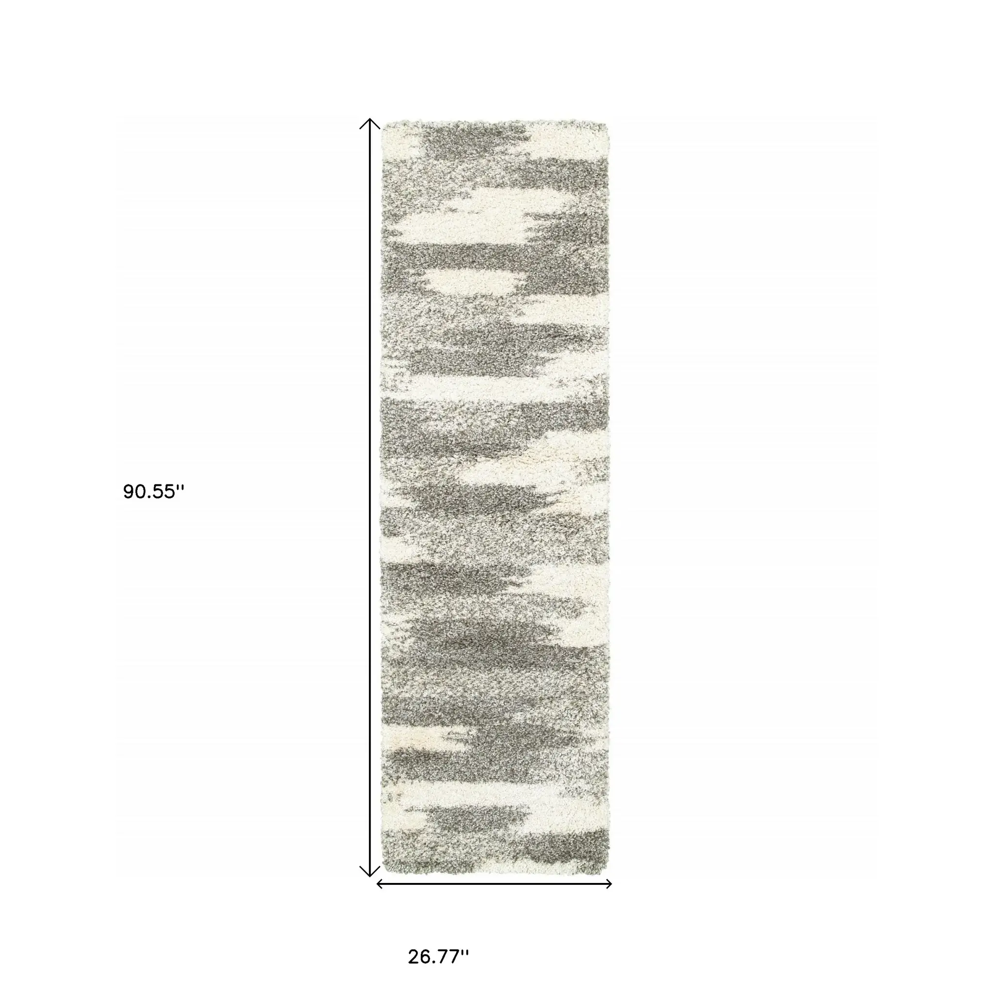 2' X 8' Gray And Ivory Geometric Pattern Runner Rug - Image 5