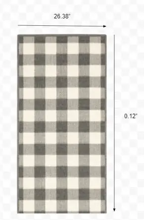 2' X 8' Gray and Ivory Indoor Outdoor Area Rug - Image 6