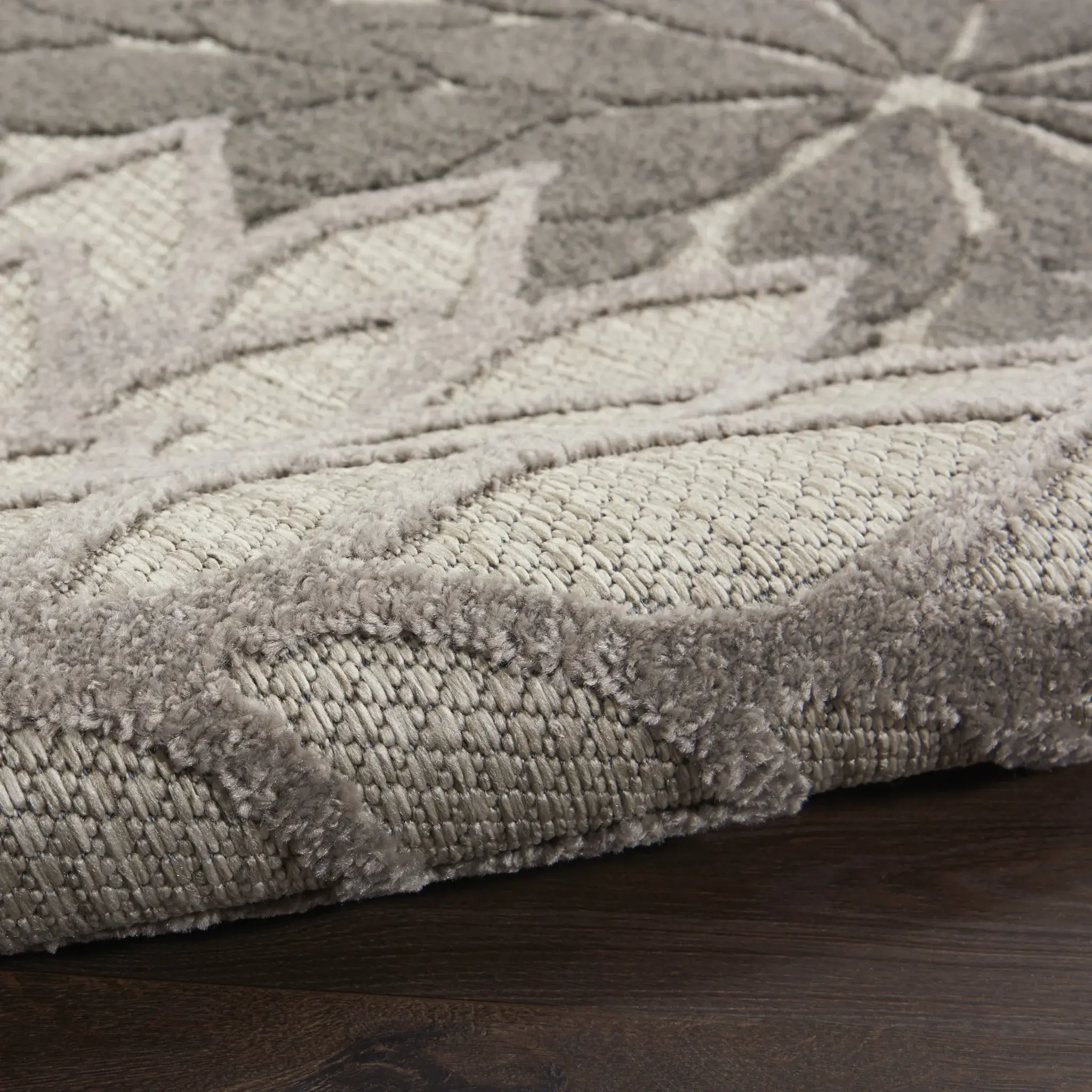 2' X 8' Gray Floral Indoor Outdoor Area Rug - Image 5