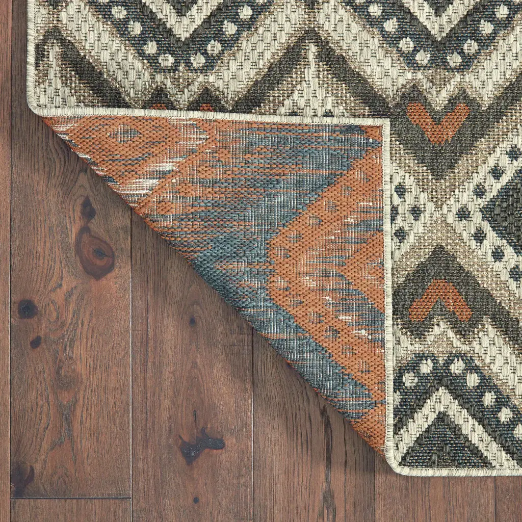 2' X 8' Gray Geometric Stain Resistant Indoor Outdoor Area Rug - Image 8