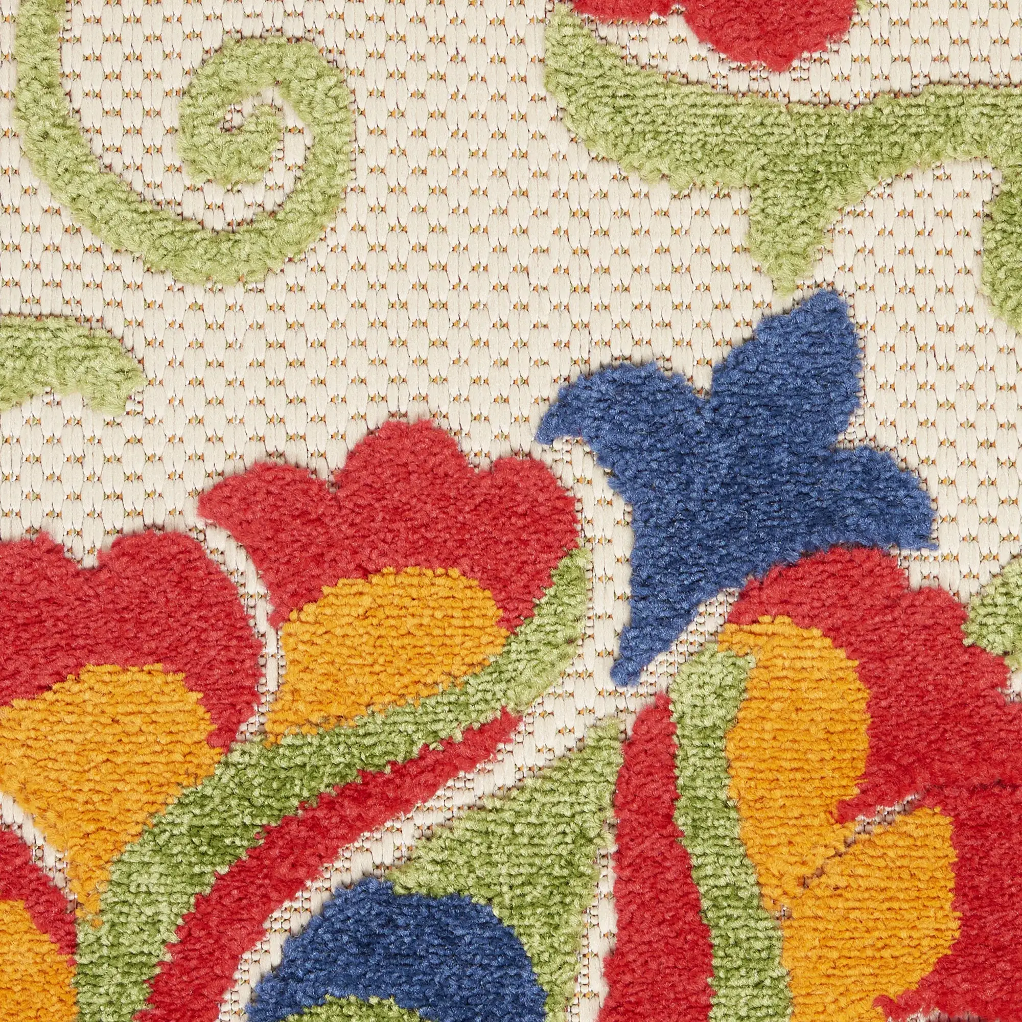 2' X 8' Green And Ivory Floral Indoor Outdoor Area Rug - Image 5