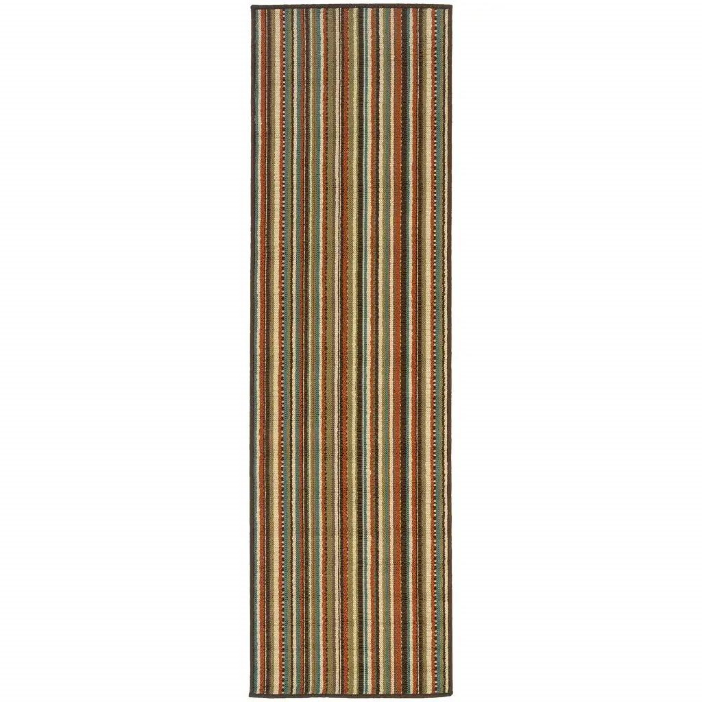 2' X 8' Green Indoor Outdoor Area Rug