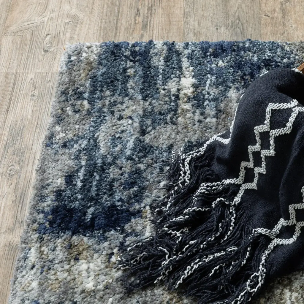 2' X 8' Grey And Blue Grey Skies Runner Rug - Image 3