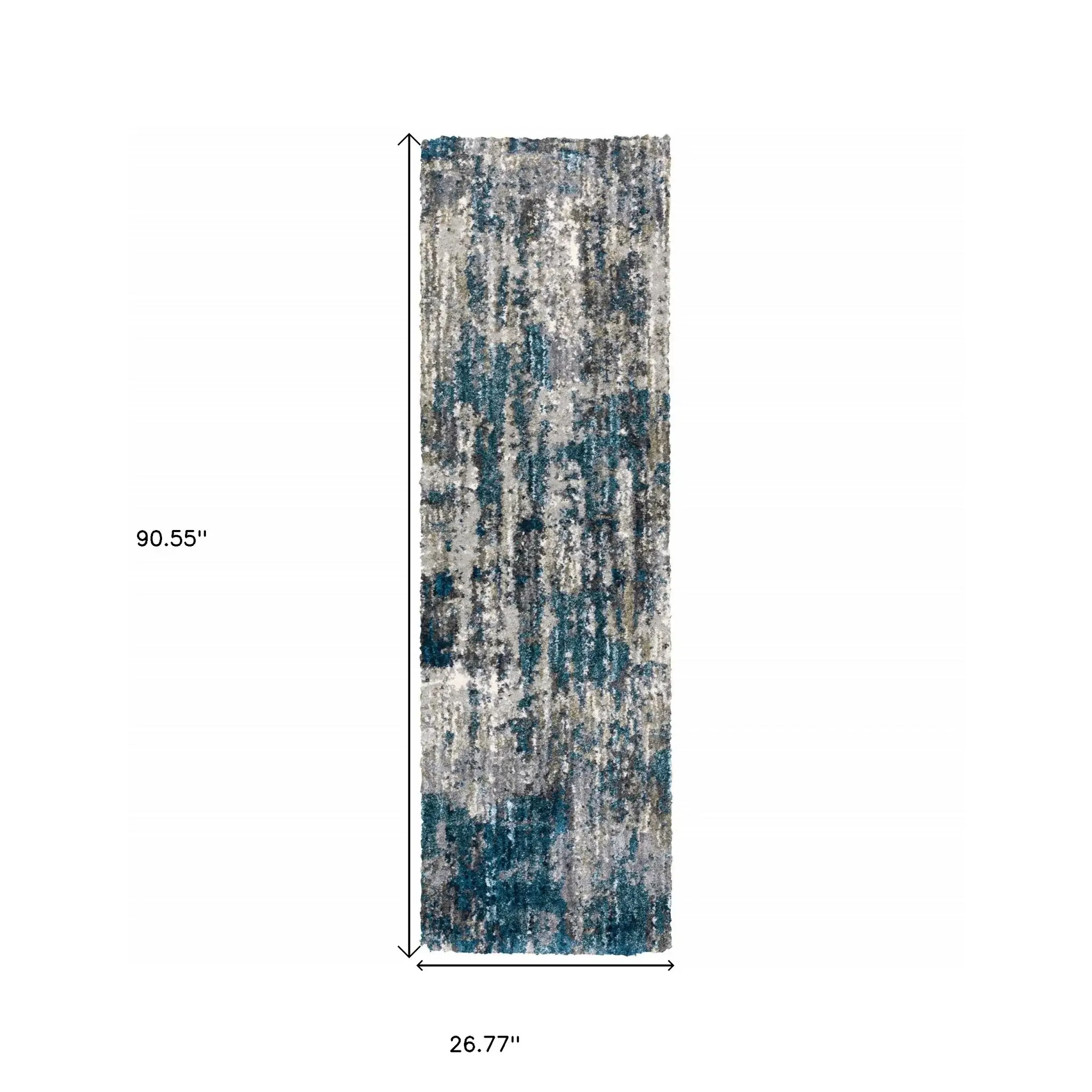 2' X 8' Grey And Blue Grey Skies Runner Rug - Image 5