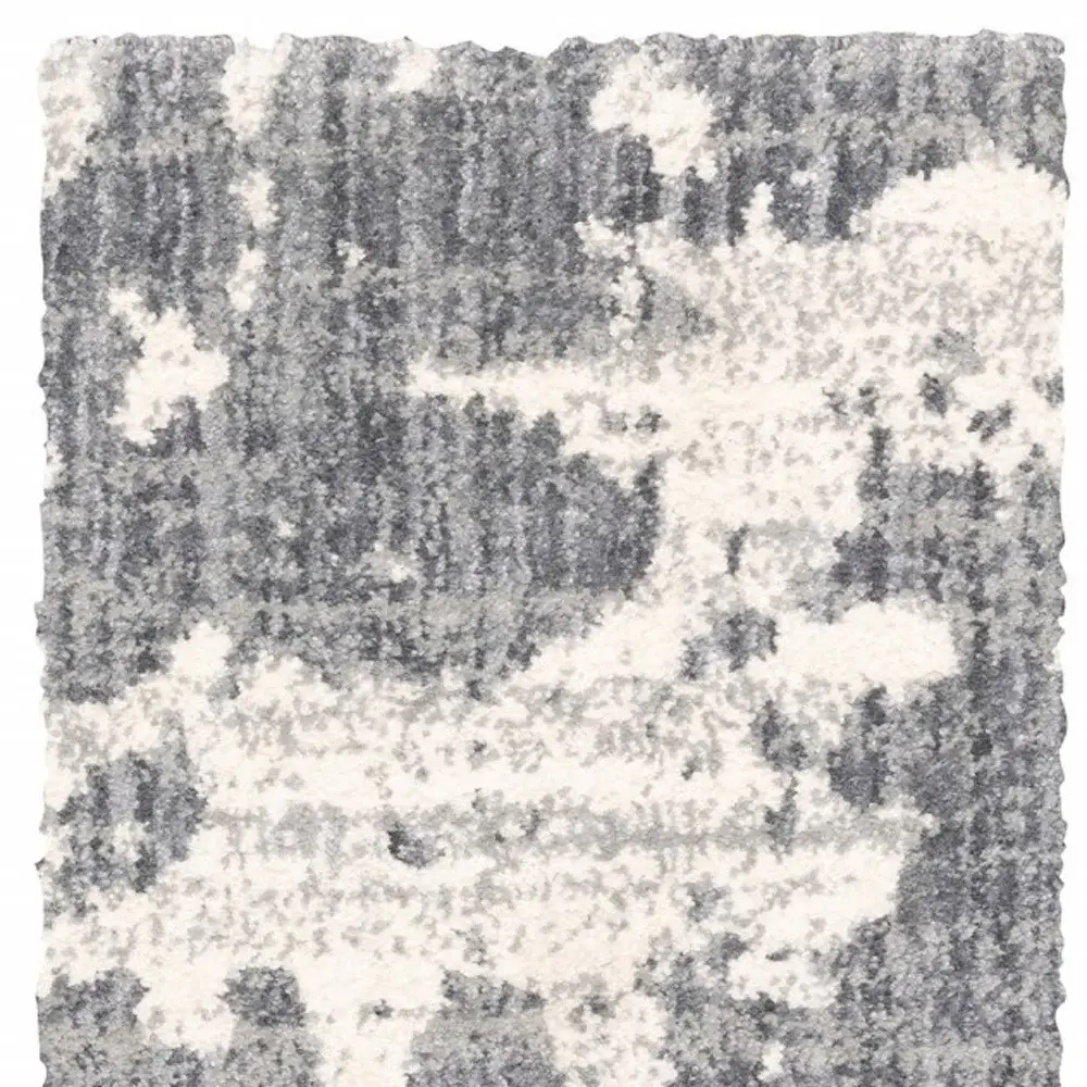 2' X 8' Grey And Ivory Grey Matter Runner Rug - Image 4