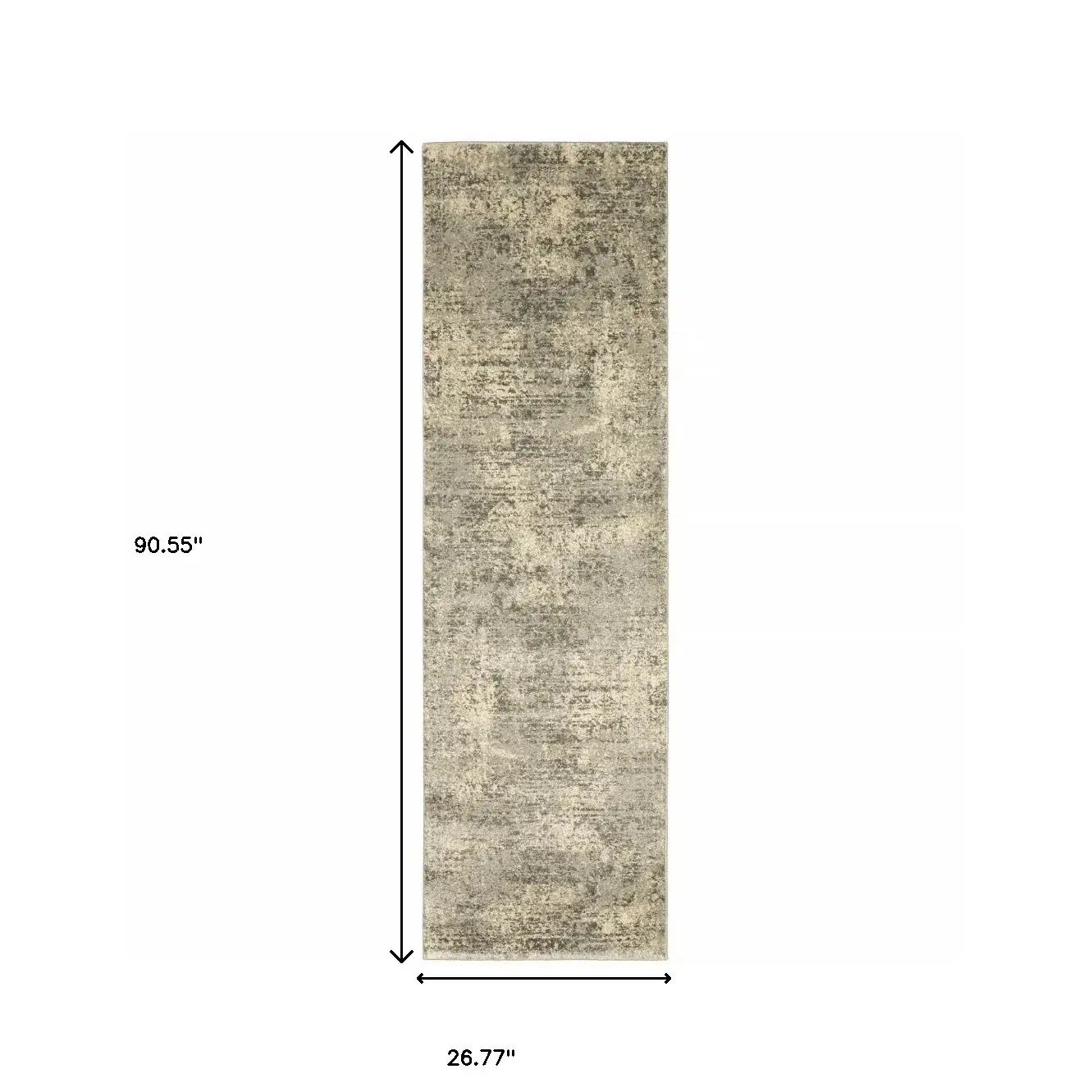 2' X 8' Grey Ivory Beige And Taupe Oriental Power Loom Stain Resistant Runner Rug - Image 3