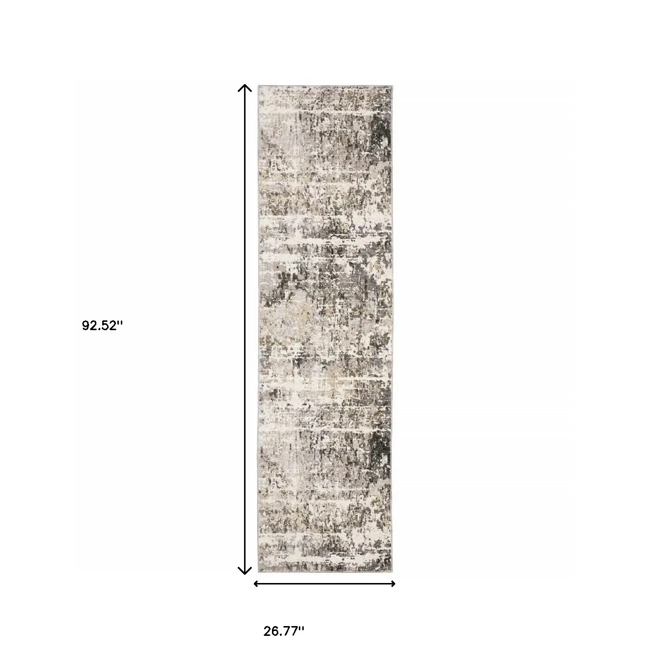 2' X 8' Grey Ivory Beige Charcoal Black Tan And Brown Abstract Power Loom Stain Resistant Runner Rug - Image 3