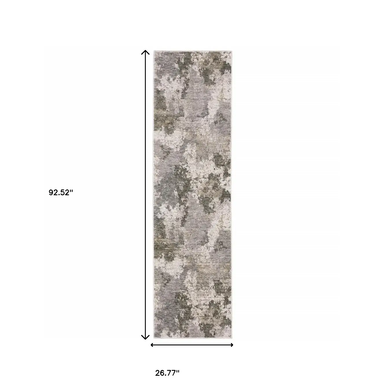2' X 8' Grey Ivory Beige Tan Brown And Black Abstract Power Loom Stain Resistant Runner Rug - Image 3