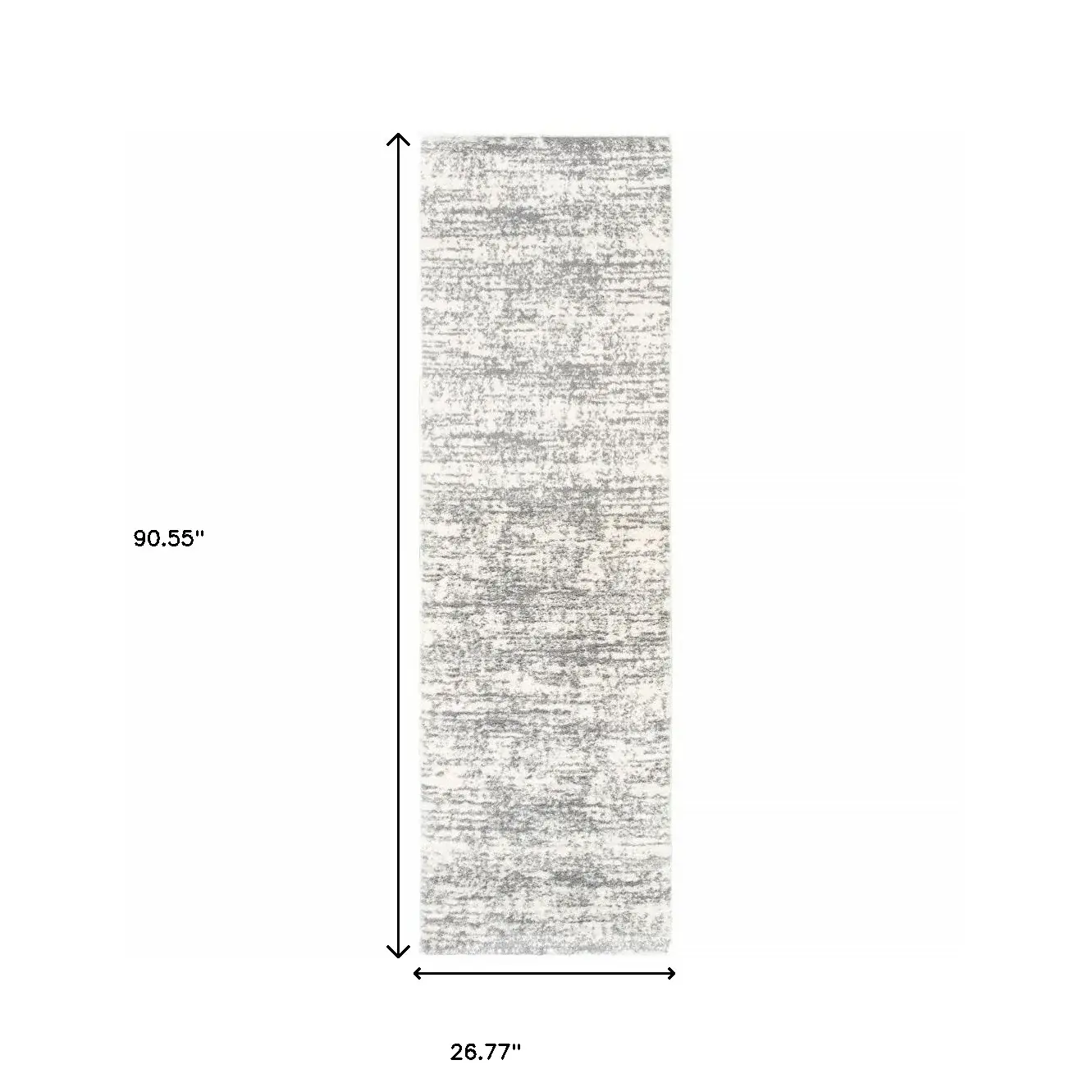 2' X 8' Ivory And Gray Abstract Strokes Runner Rug - Image 3