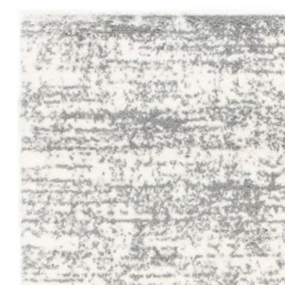 2' X 8' Ivory And Gray Abstract Strokes Runner Rug - Image 4