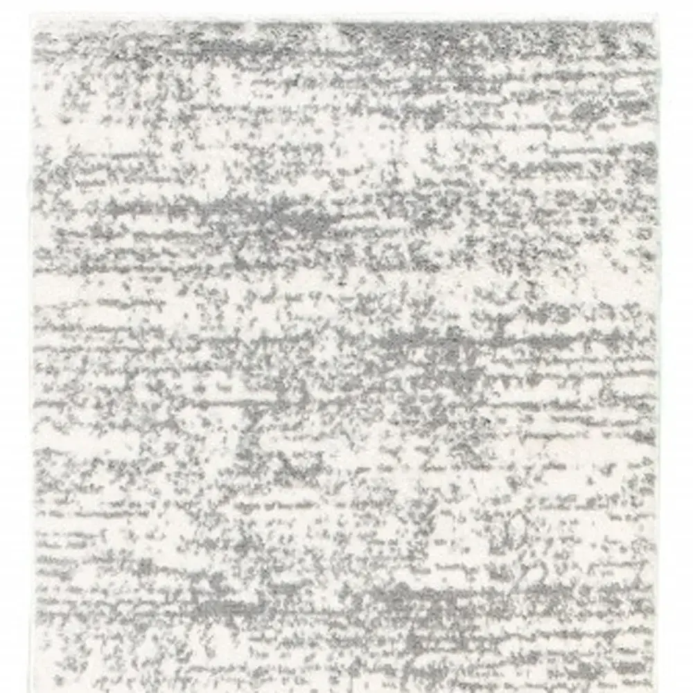 2' X 8' Ivory And Gray Abstract Strokes Runner Rug - Image 5