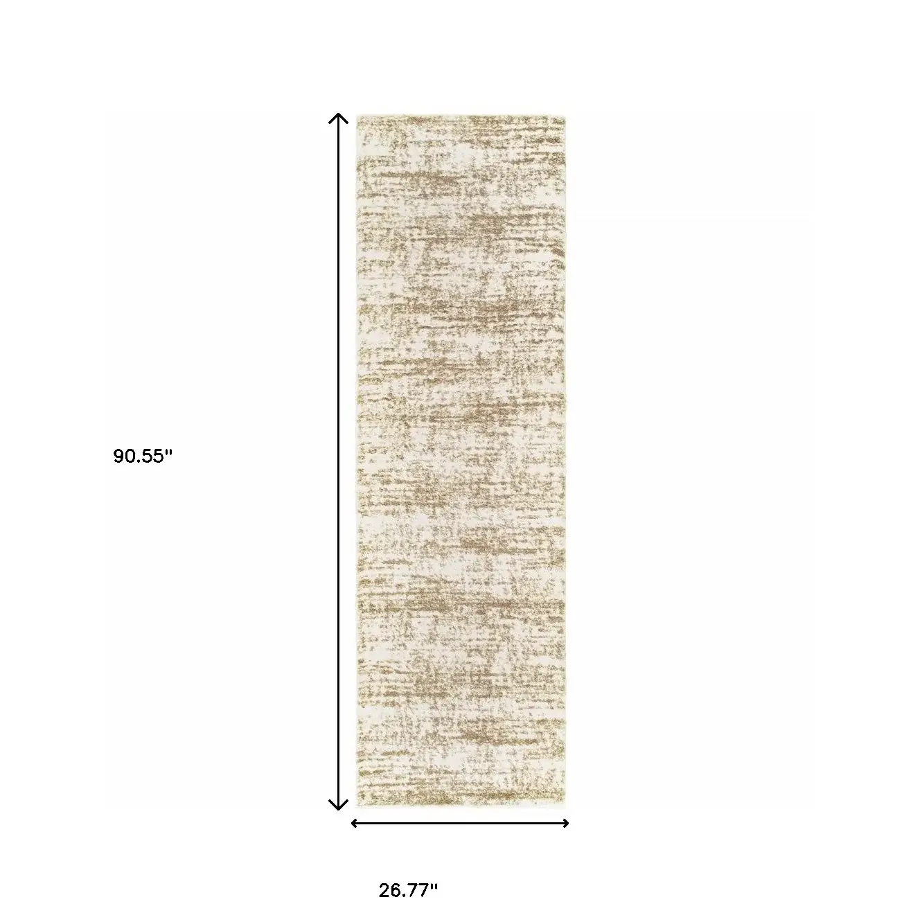 2' X 8' Ivory And Gray Abstract Strokes Runner Rug - Image 3