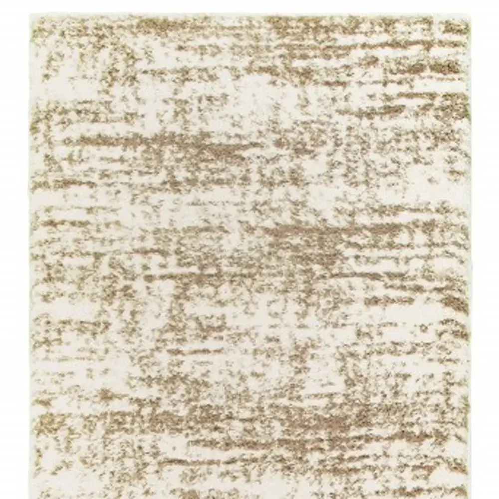 2' X 8' Ivory And Gray Abstract Strokes Runner Rug - Image 4