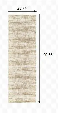 2' X 8' Ivory And Gray Abstract Strokes Runner Rug - Image 7