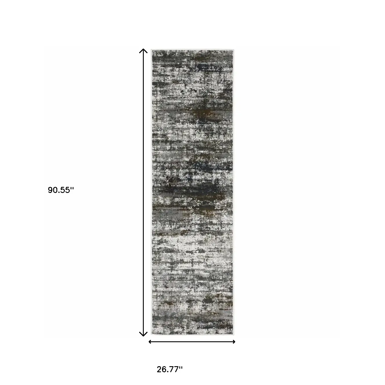 2' X 8' Ivory Charcoal Grey Blue Rust And Brown Abstract Power Loom Stain Resistant Runner Rug - Image 3