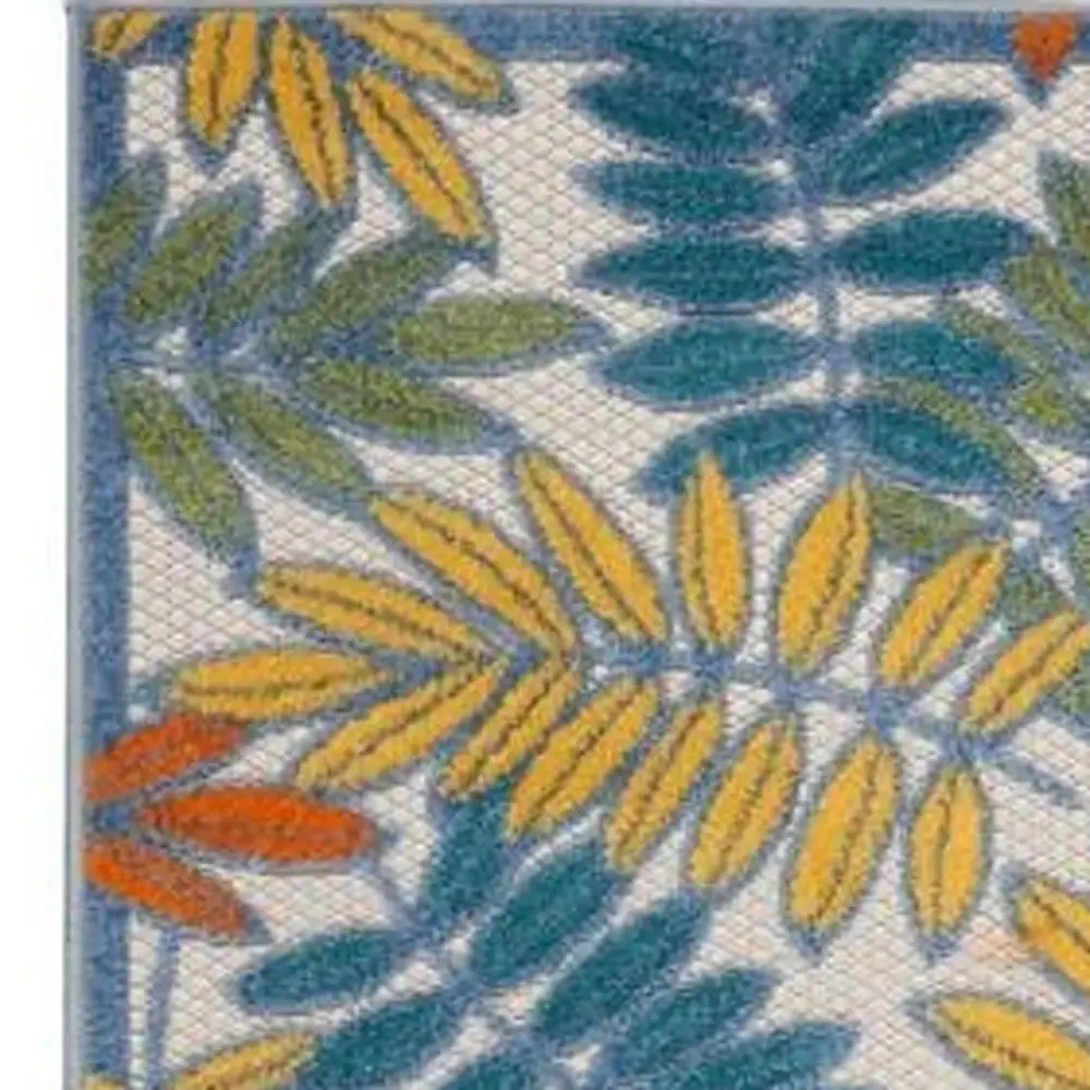 2' X 8' Ivory Floral Non Skid Indoor Outdoor Runner Rug - Image 2