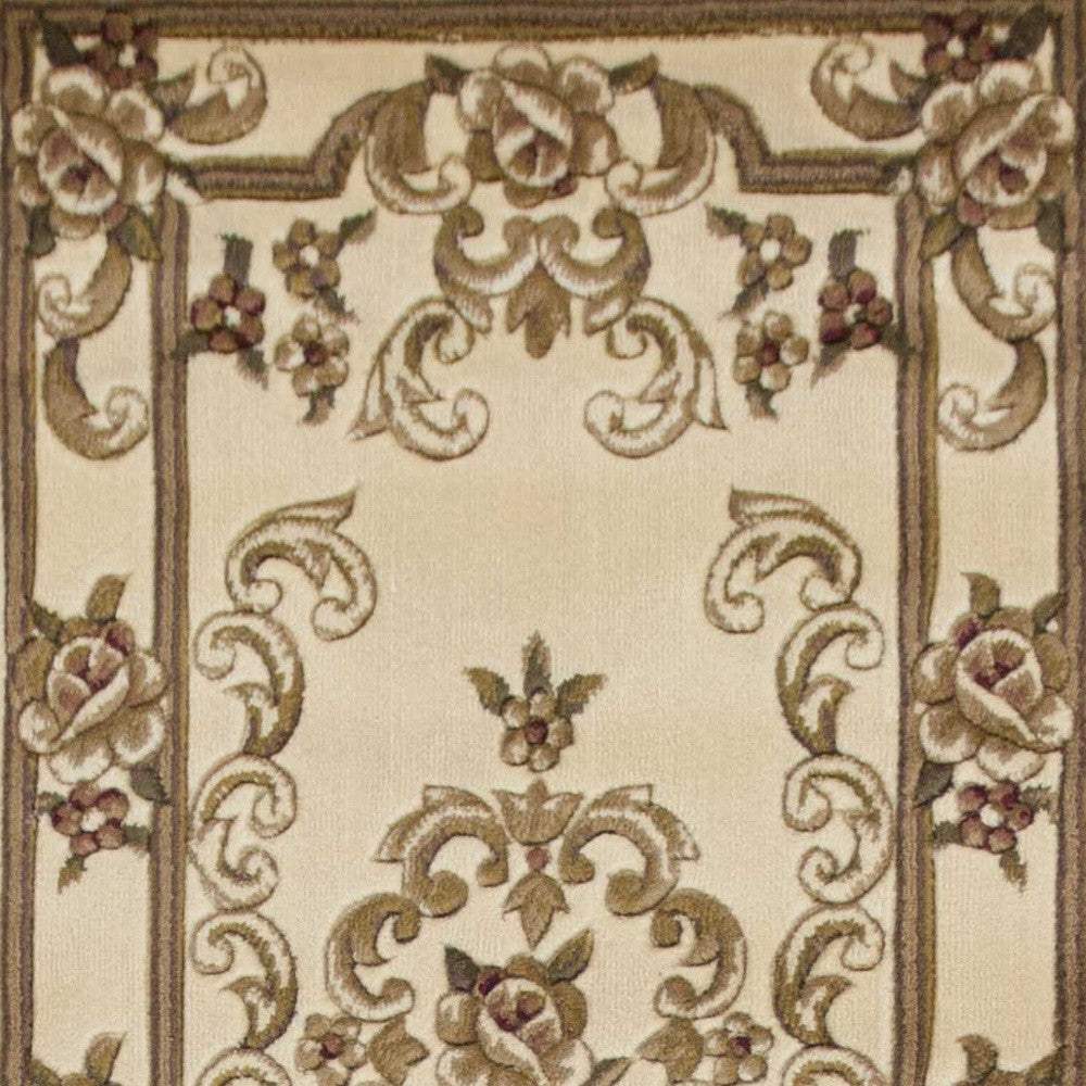 2' X 8' Ivory Medallion Runner Rug - Image 5